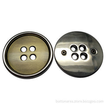 Metal Alloy Sewing Button with 4 Holes